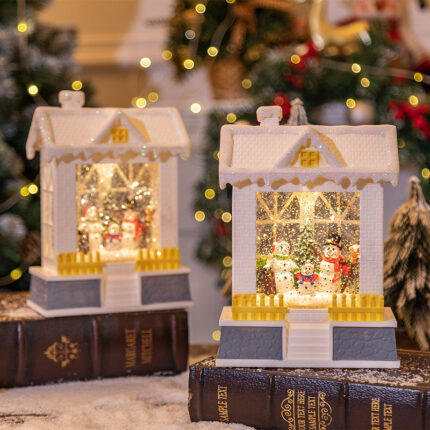 Weihnachts dekorationen Musik Box Haus Kleine Nacht lampe Ornamente