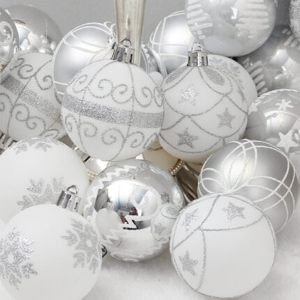 Weihnachtsdekoration-Zubehör-Silberfarben-Zeichenball-Paket