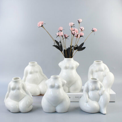 Einfache fette Frau Körper kunst Keramik vase im europäischen Stil