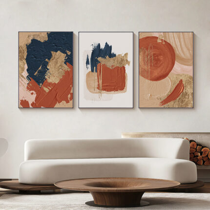 Moderne abstrakte dunkelblaue rote minimalist ische Leinwand malerei