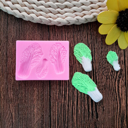 Green Vegetable Chinese Cabbage 3D Liquid Silicone Fondant Cake Mold