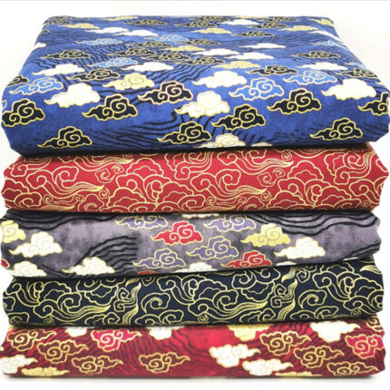 Heißer Gold druck Tuch Cloud-Serie Diy Handgemachte Patchwork-Gruppe Baumwolle
