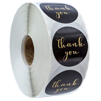 500pcs/roll Gold Foil Thank You Stickers