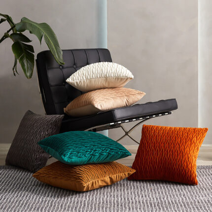 Solide Farbe Niederlande Samt Solid Geometrie Sofa und Nachttisch Kissen bezug