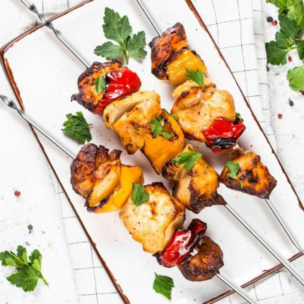 Wieder verwendbare 25 PCs Metall Satay