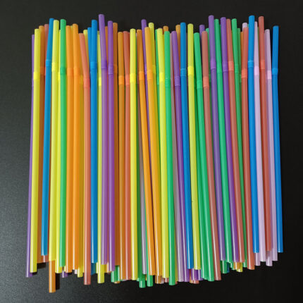 5mm Lebensmittel qualität 100 PCs Farbe Ellenbogen Einweg Kunststoff Strohhalm