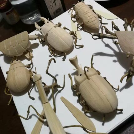 Eine-horn Fee Bambus Zikade Diy Schwarz Herbst Nagel Schildkröte Holz Dekoration