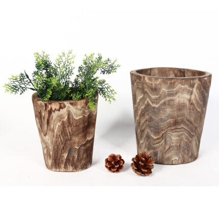 Hand gefertigte Blumen Topf Blume Eimer Vase Dekoration aus Holz