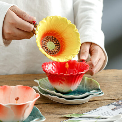 Emaille handgemachte Keramik Latte Art Kaffeetasse