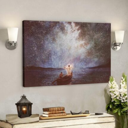 Ruhe Und Sterne-Jesus Ölgemälde Kunst Leinwand Mit Rahmen