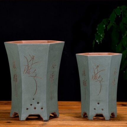 Purple Sand Square Hexagonal Flowerpot