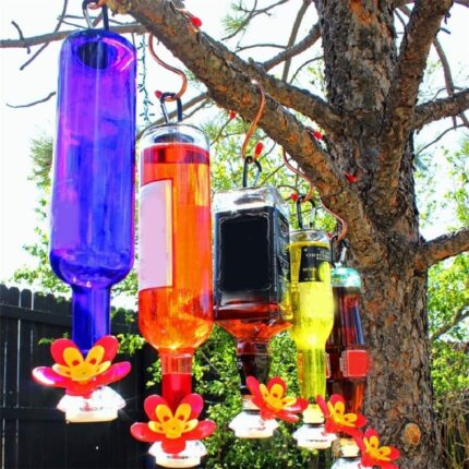 Outdoor Garten Hof Wein Flasche Vogel Landschaft Dekoration Vogel Feeder