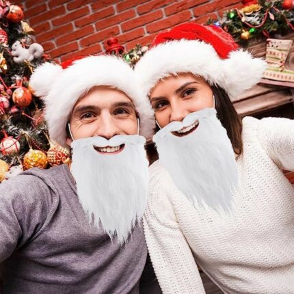 Weihnachts mann Lenker Schnurrbart Weiß Gefälschter Bart