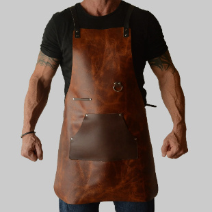 High-End Retro brauner Leder kittel