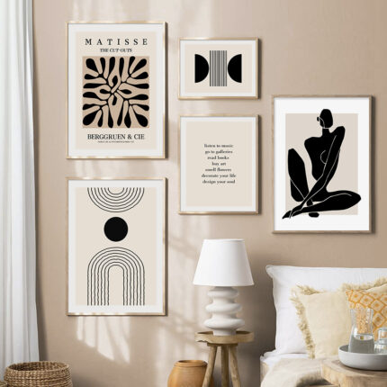 Abstrakte Matisse Body Line Floral Bohemian Poster Leinwand Malerei