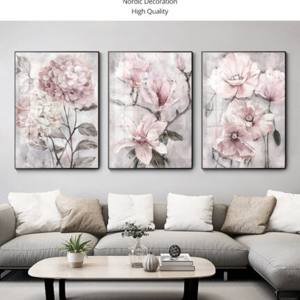 Blume Wand Kunst Plakat Bad Wohnzimmer Hause Dekoration Rahmenlose Bild Core