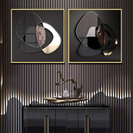 Moderne abstrakte 3D-Metall-Wandkunst Leinwand Malerei