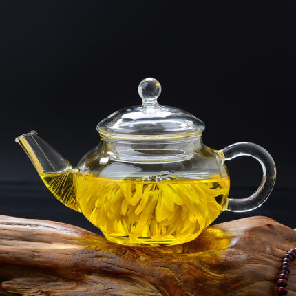 Teekanne mit verdicktem Boro silikat glas
