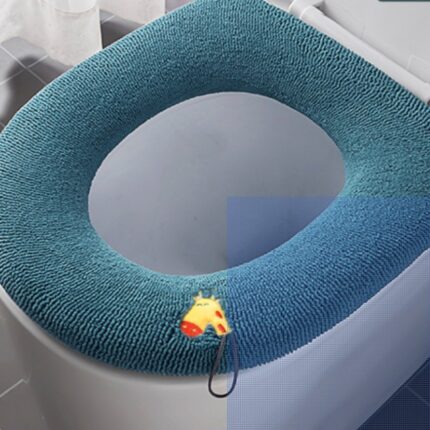 Wasch barer O-Griff Gestrickter Toiletten sitz Gestrickter Haushalts-WC-Sitz dick warm