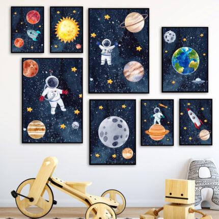 Astronaut Wand Kunst Leinwand Malerei