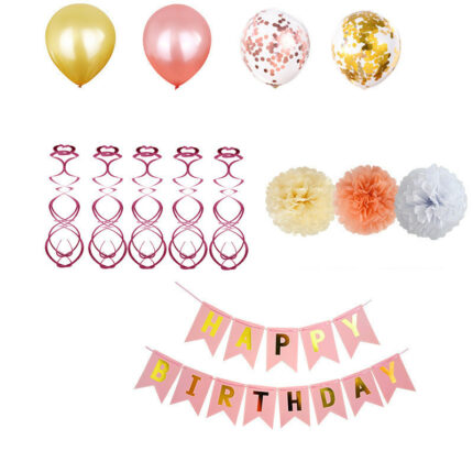 Geburtstags feier Set Papier Blumen Ball Brief Pull Flagge Geburtstags feier Dekoration Pailletten Ballon