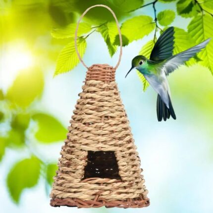 Kreative flache Gras gewebte Vogelnest Gartenbau Dekoration