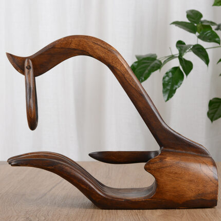 Crafted Solid Wood Red Wine Rack Ornaments