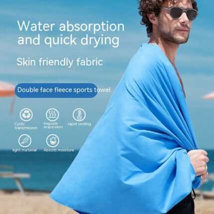 Doppelseitiges Samt Schnell trocknendes Sport handtuch Schweiß absorbierend Strand Badet uch Mikro faser Produktion