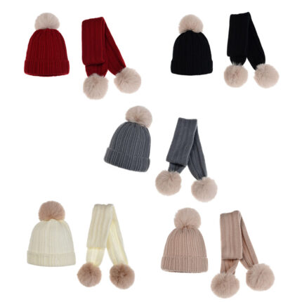 Neue Gezogen Gestrickte kinder Hut Schal Set