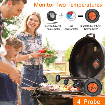 Drahtloses Bluetooth-Barbecue-Ofen-Thermometer mit doppelter Sonde, digitales elektronisches BBQ-Backen