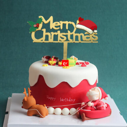 Frohe Weihnachten Hut Acryl Kuchen Topper Einlage Karte