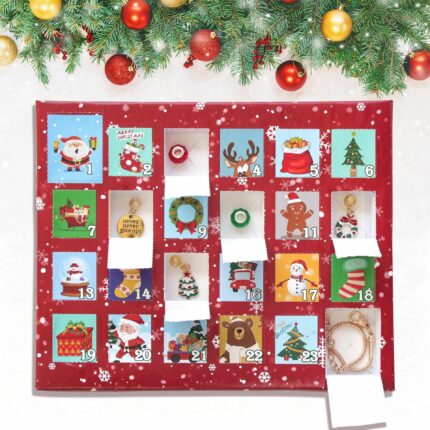24 Grid Countdown Kalender Weihnachten Blind Box Kinder Hand gefertigte Armband Geschenk box