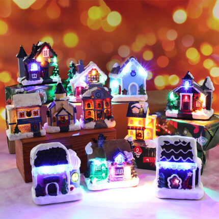 Weihnachts dekorationen Harz Kleines Haus Mikro Landschafts Ornamente