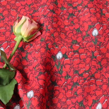 Rose starker Twist reines Ramie Hochwertiges Tuch Digitaldruck gewebe