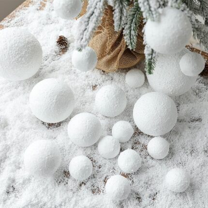 Weihnachtsbaum-Ornamente Schneeball reiner weißer Schaum