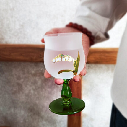 Kristallglas Medium Alte Kelch Lily Handgemacht