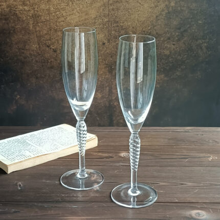 Minimalist ische bleifreie Kristall Kelch Spirale Retro Französisch