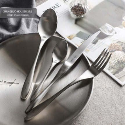 Nordic Einfache Matte Western Lebensmittel Messer Gabel Suppe Löffel
