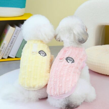 Flauschige Jacke 23 Pelzball Zwei Beine Winter Haustier kleidung