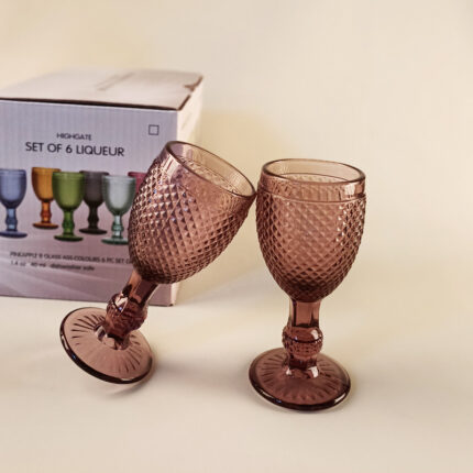 Retro Relief Glas Spirituosen Tasse kleine Größe Mittel alt