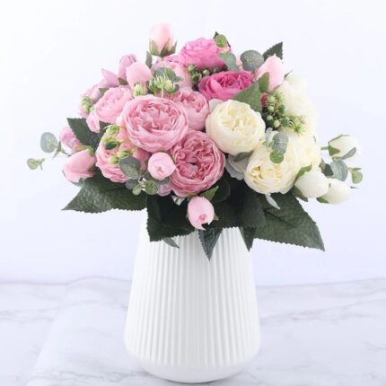 Artificial Feili Persian Peony Rose Bouquet