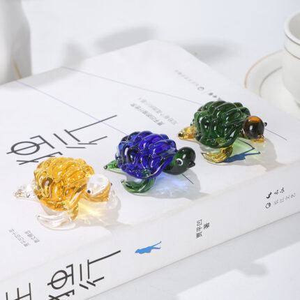 Ancient Handmade Mini Glass Furnishing Article Turtle Turtle Glass Crafts Home Ornament Aquarium Landscaping