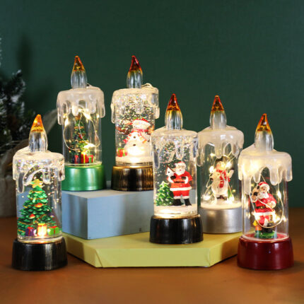 Weihnachts dekorationen Kerzen licht Kristall Desktop Ornamente