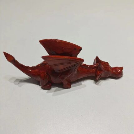 Single Resin Crafts Desktop Decoration Wings Lying Brown Dragon Battle