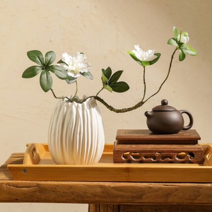 Zen-Muschel-förmige Keramik-Vase-Dekoration-Einrichtungs gegenstände
