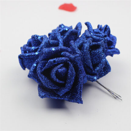 PE Gold Pulver Rose Hochzeit Braut Holding Blume Home Dekoration