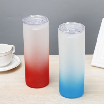 25oz Gradienten transparentes Glas Einzels chicht Transparent Cola Cup Thermische Transfer tasse