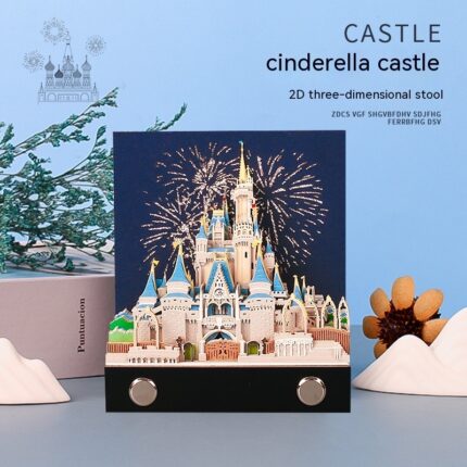 Drei dimensionale Notiz Papier schnitzerei Modell Märchenburg Kunst