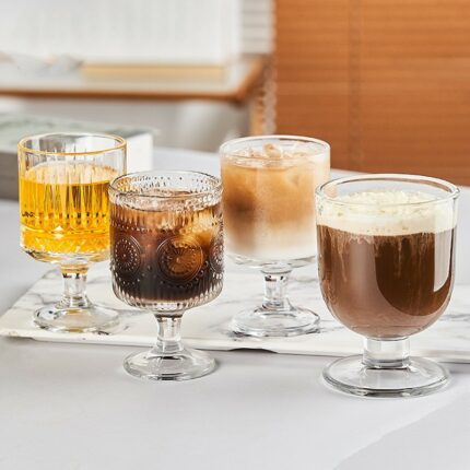 Kurzfuß SONNENBLUME Glas Kaffeetasse Kaltextrakt Latte
