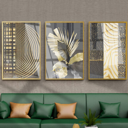 Abstraktes goldenes Papier plakat Luxus goldene Leinwand malerei